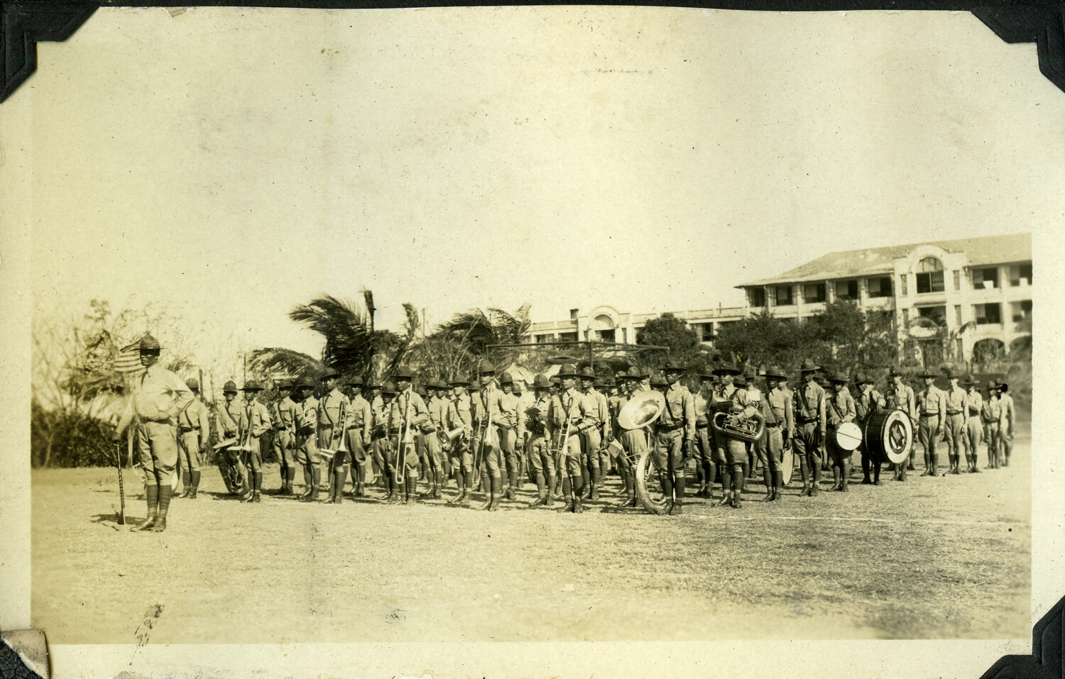 Military Band Formation on Parade Ground, Manila, Philippines, Early 20th Century