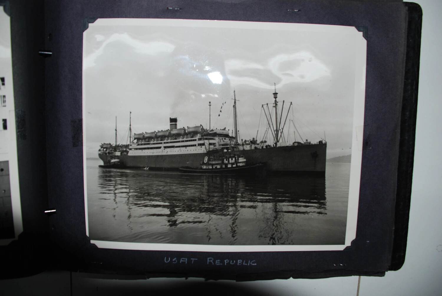 USAT Republic in Harbor, U.S. Army Transport Ship, Occupied Japan Era