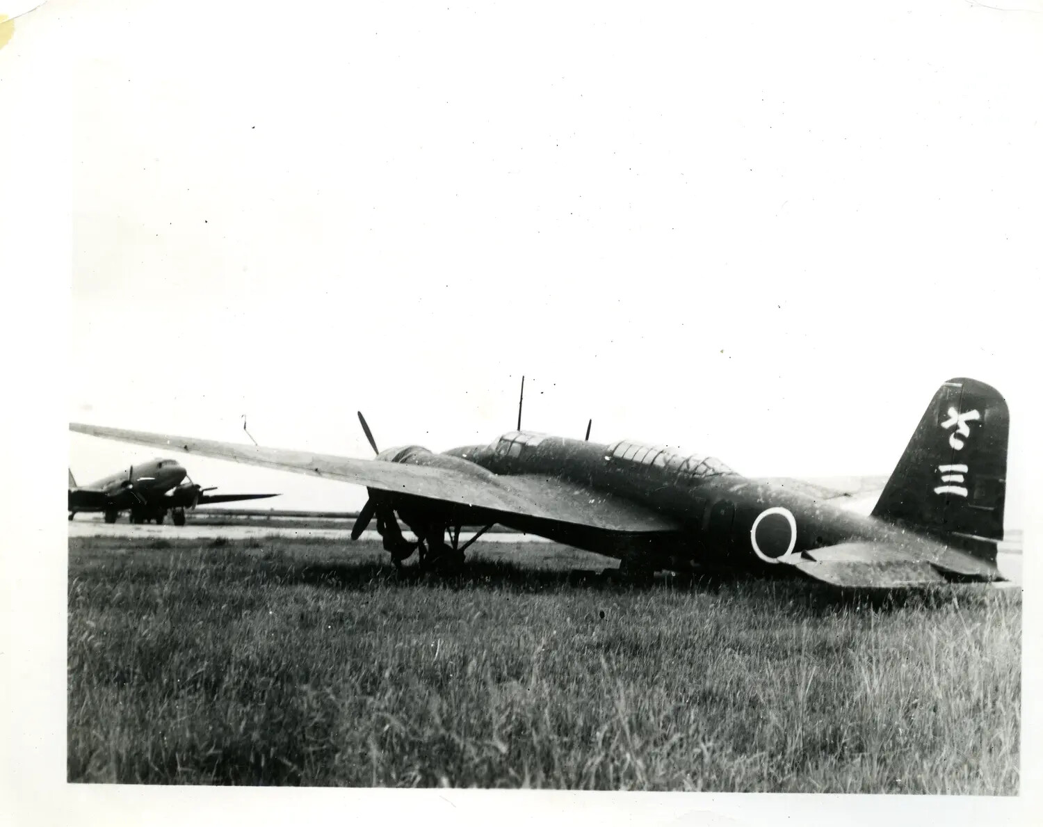 Captured Japanese Twin-Engine Bomber at CBI Theater Airfield, WWII China-Burma-India Campaign