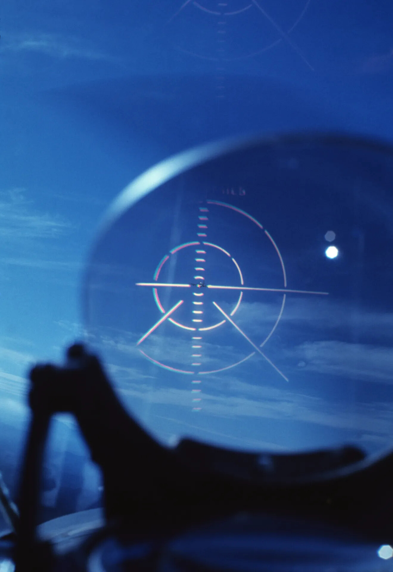 Cockpit Gunsight Reticle View Against Sky and Clouds, Don Engebretsen Slide Collection