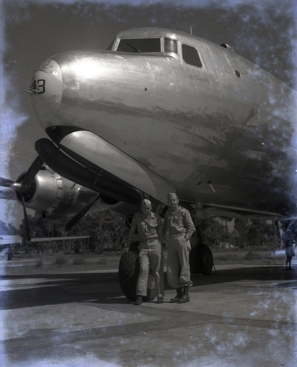 USAAF Airmen with C-46 Commando Transport Aircraft, China-Burma-India Theater, WWII