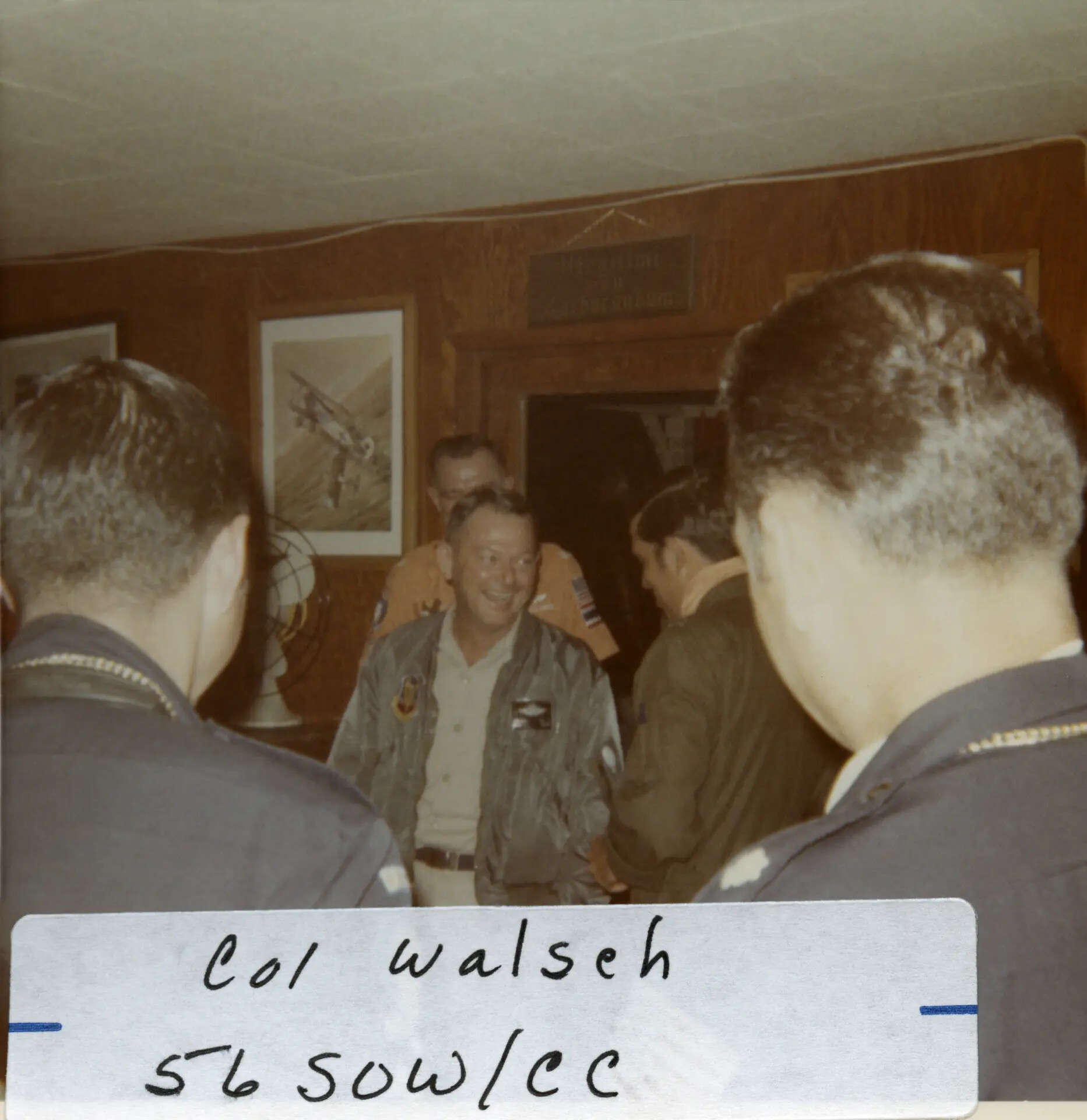 Col. Walsh, Commander, 56th Special Operations Wing (56 SOW/CC), at Squadron Gathering, Vietnam War Era