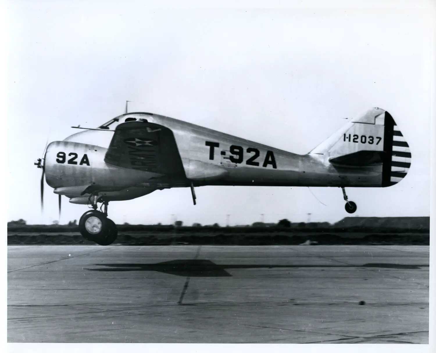 U.S. Army Air Corps Basic Trainer 'T-92A' (North American BT-9/BT-14 Type), Low Pass Over Runway