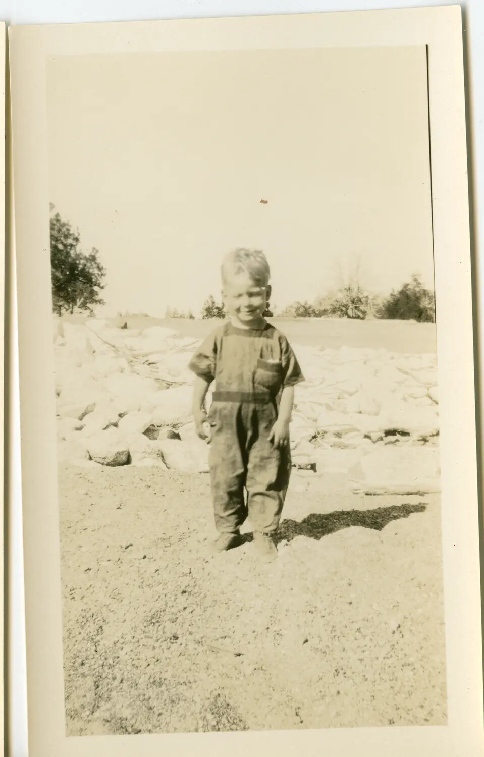 Snapshot of a Young Child in a Rural Yard, circa 1944
