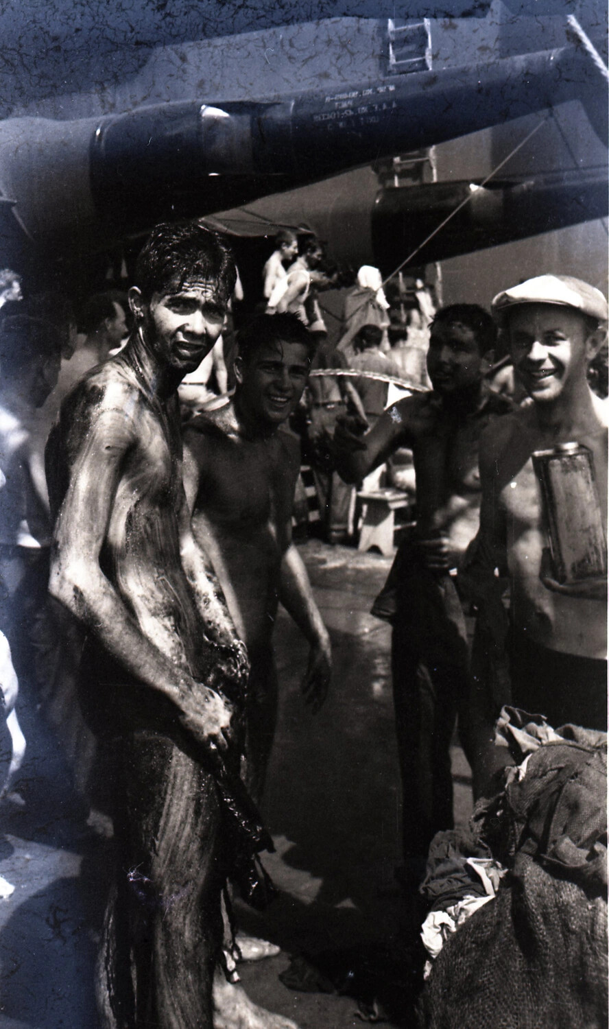 Servicemen During Shipboard Initiation Ceremony, WWII China-Burma Collection