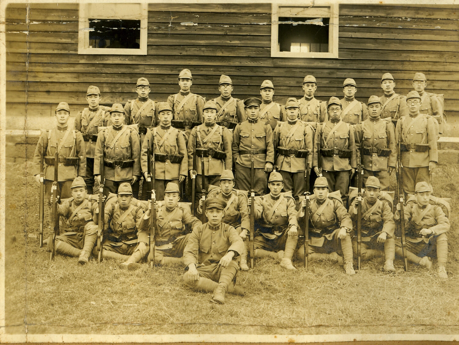 Group Portrait of an Imperial Japanese Army Unit, Late 1930s-Early 1940s