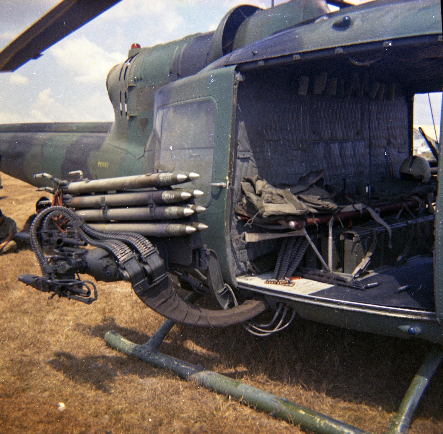 Armed UH-1 'Huey' Helicopter Door Gun and Rocket Pod, 'Prissy,' Vietnam War