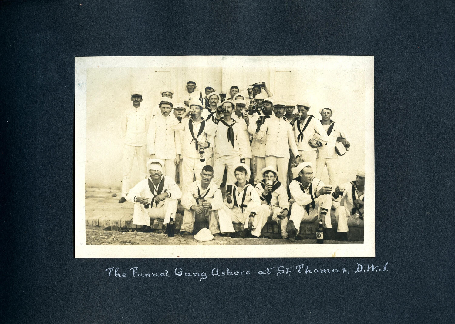 'The Funnel Gang Ashore at St. Thomas, D.W.I.,' Liberty Party Group Portrait, c. 1898-1910
