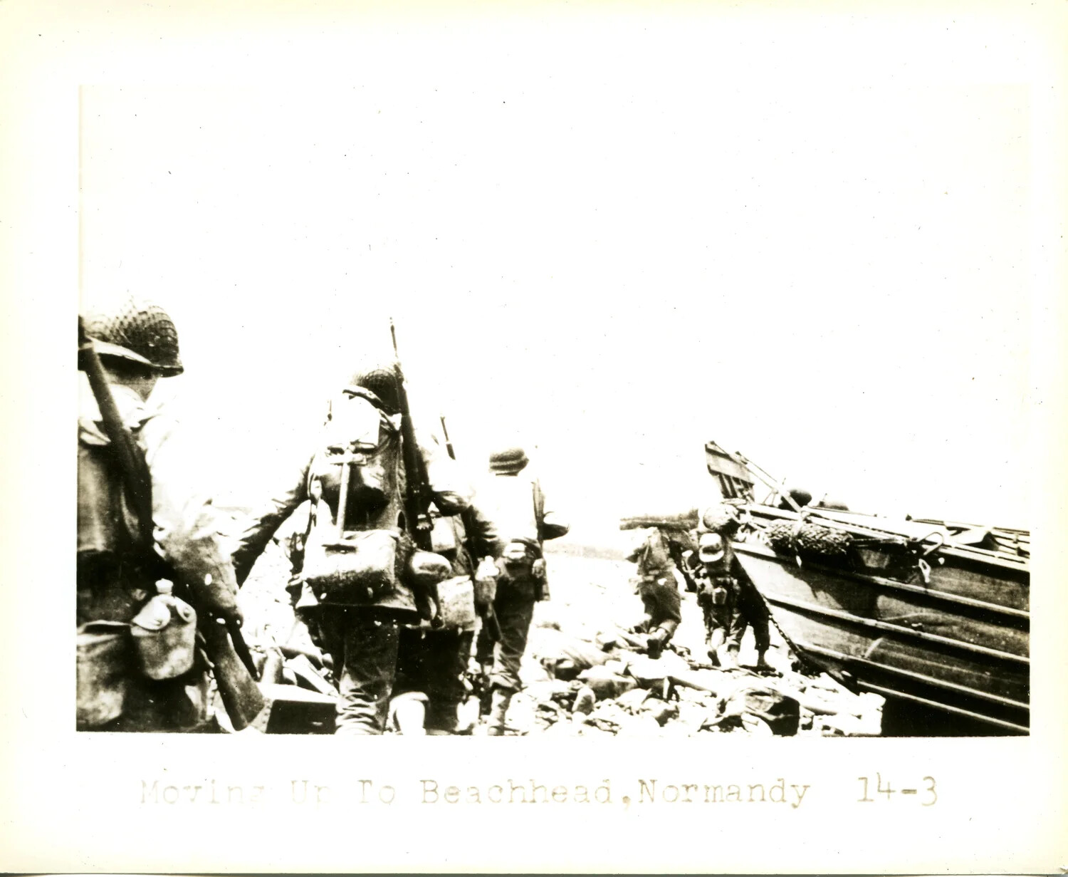 American Infantry Moving Up to the Beachhead, Normandy, June 1944