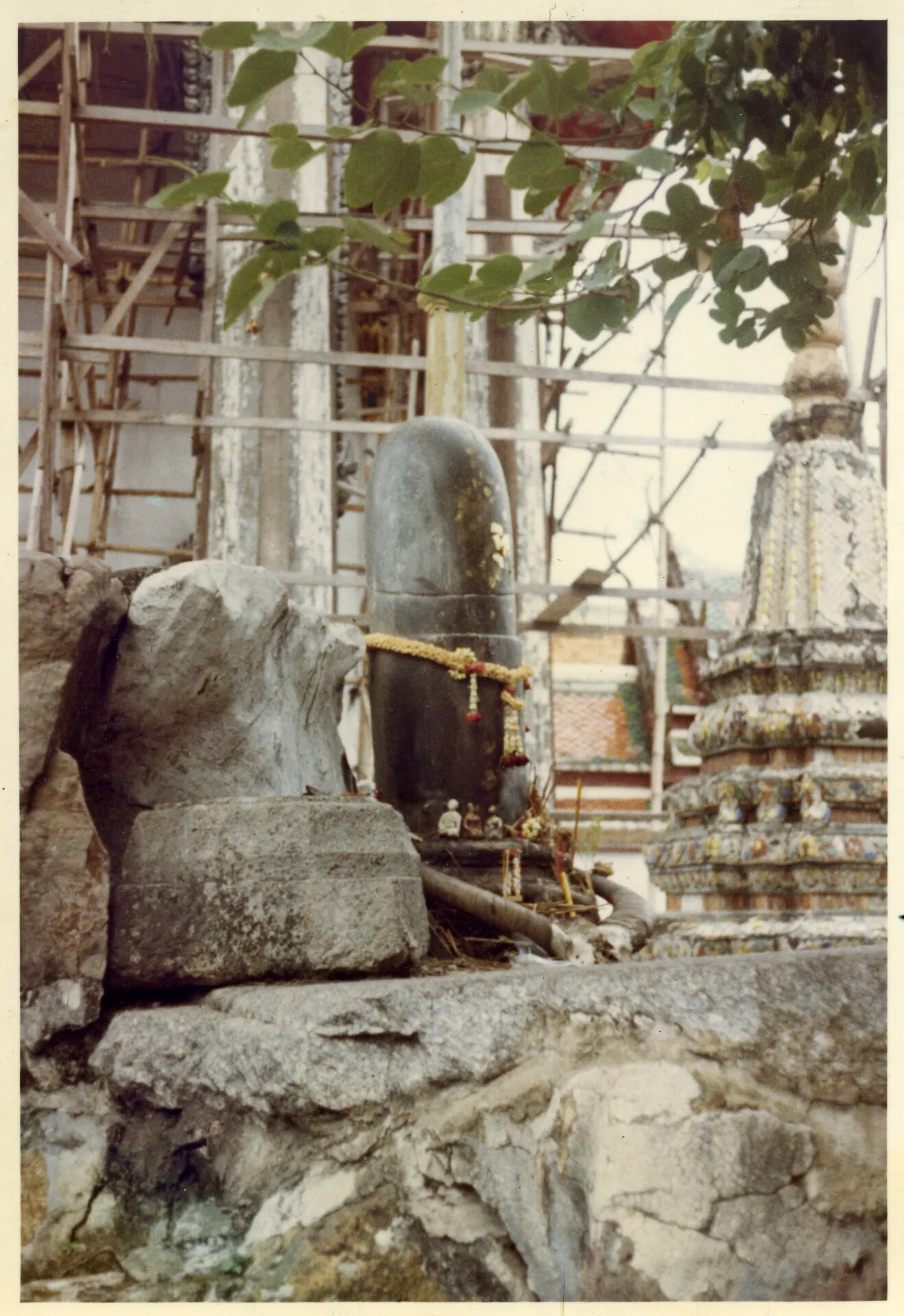 Lingam Shrine at Thai Buddhist Temple, Vietnam-Era Color Photograph