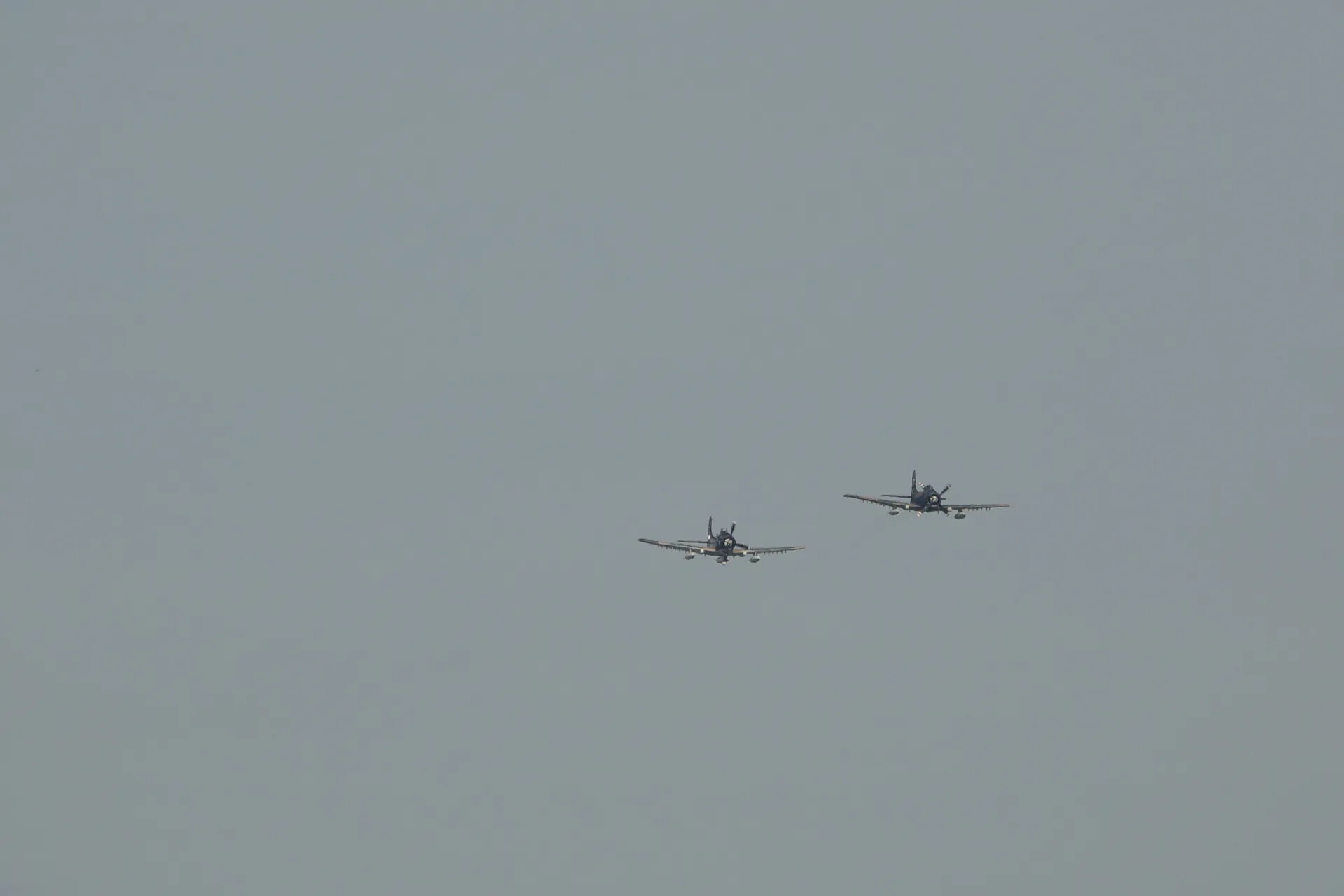 Twin Skyraider Formation Flyby, Veterans Reunion Event, May 2019