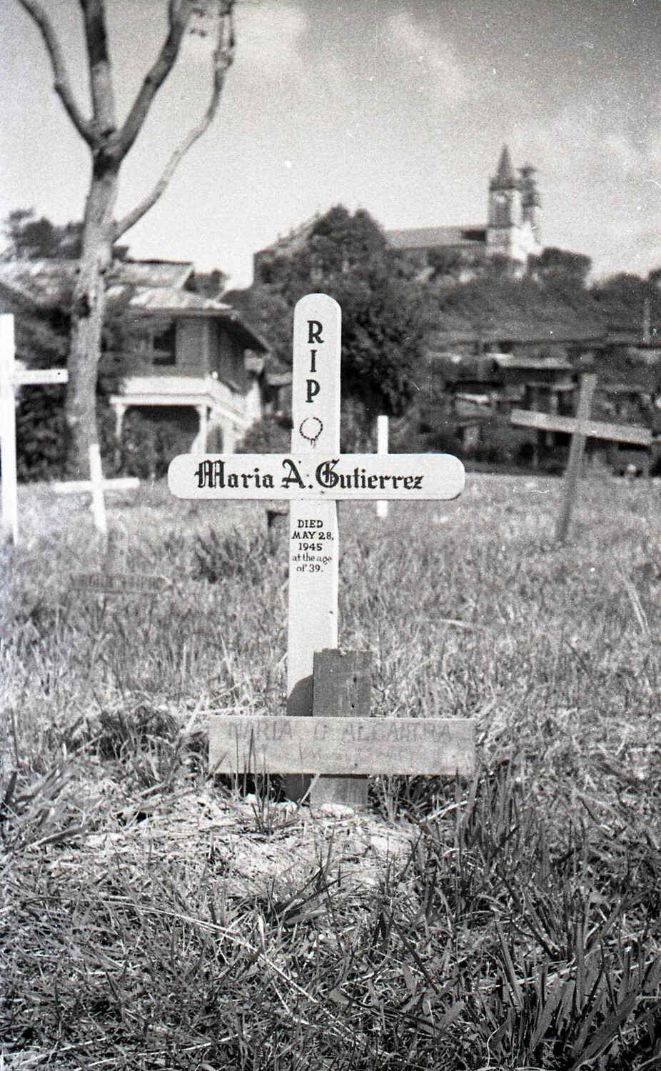 Civilian Grave Marker, Maria A. Gutierrez, Luzon, Philippines, 1945
