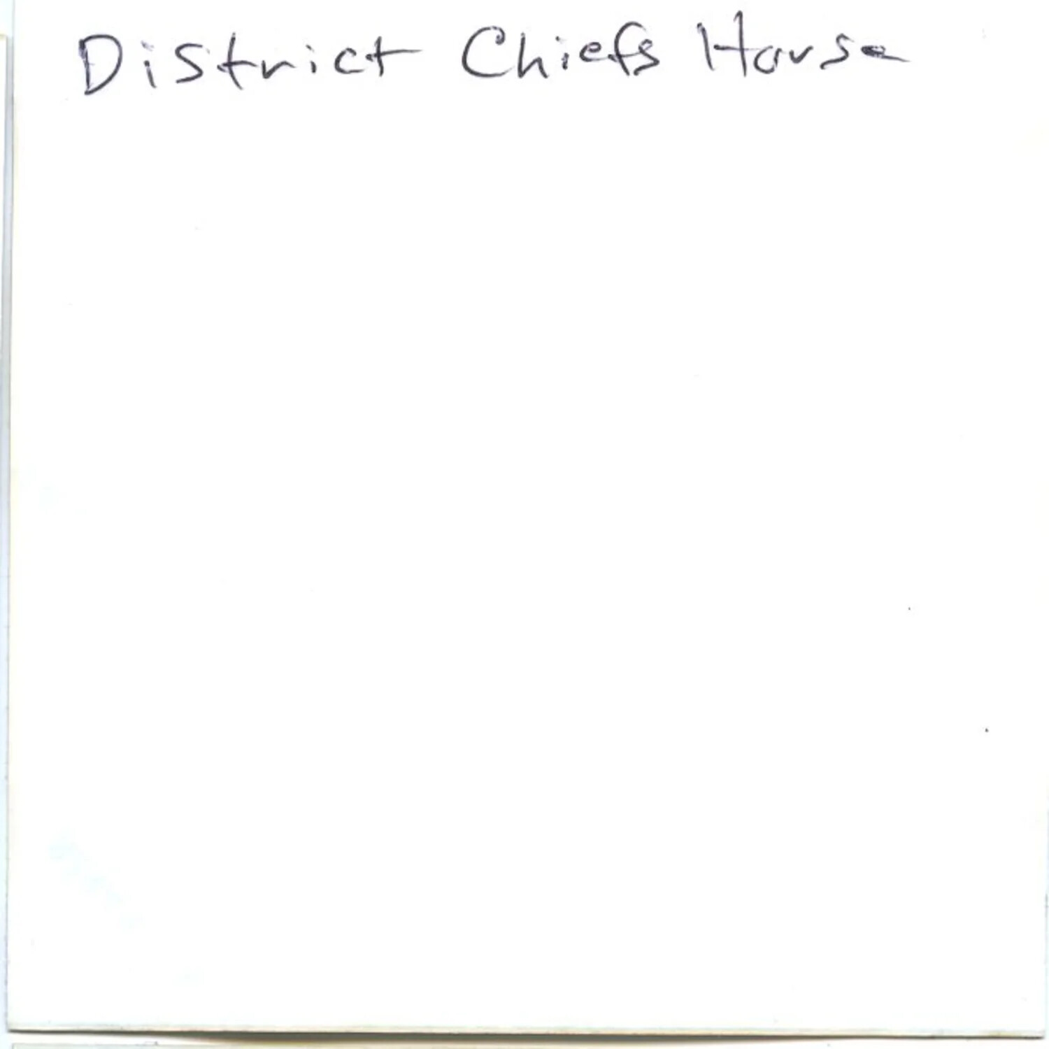 Handwritten Album Caption Card: "District Chief's House" — Vietnam, 1971