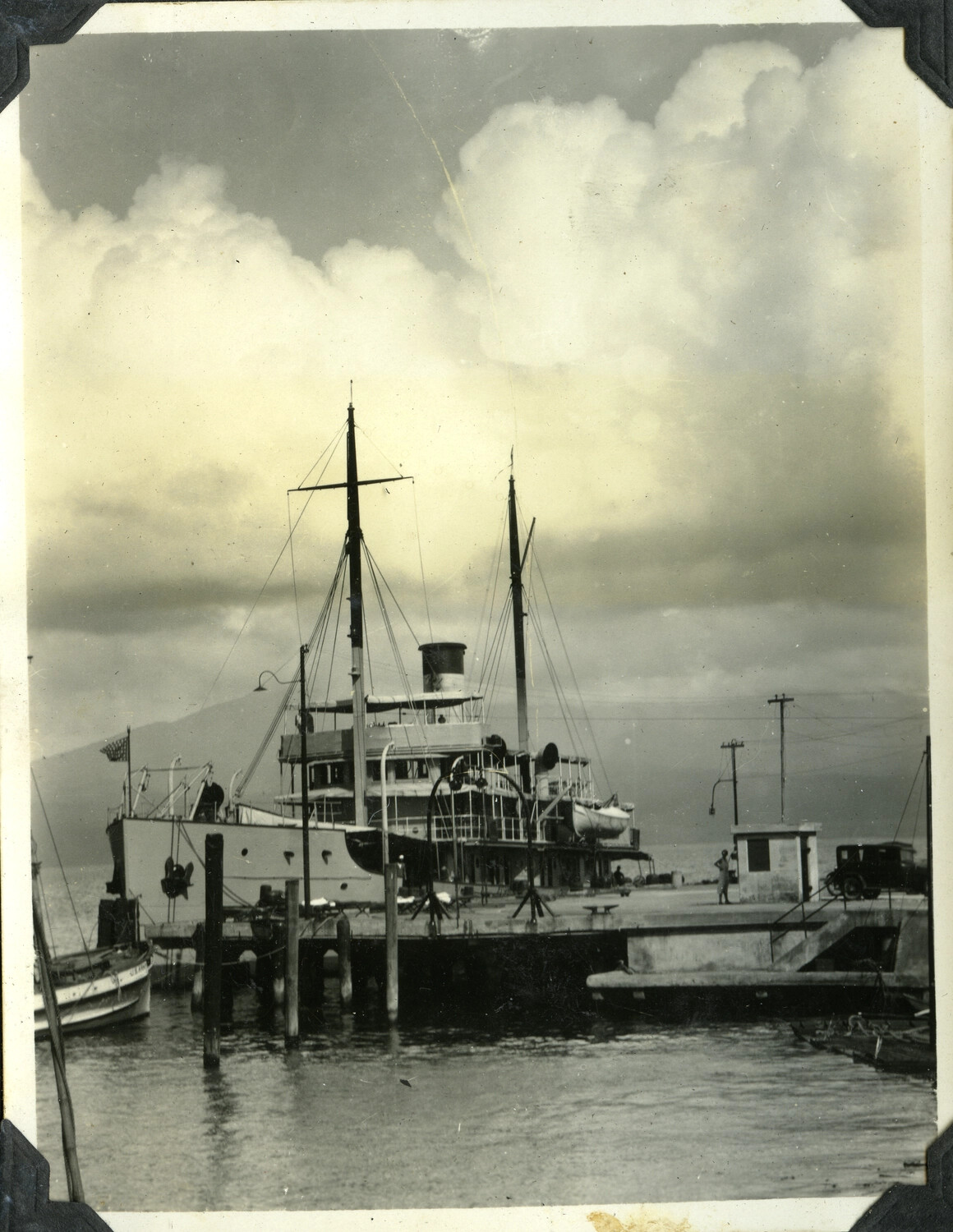 Inter-Island Steamer Moored at Pier, Philippines (Pre-WWII Manila Photo Album)