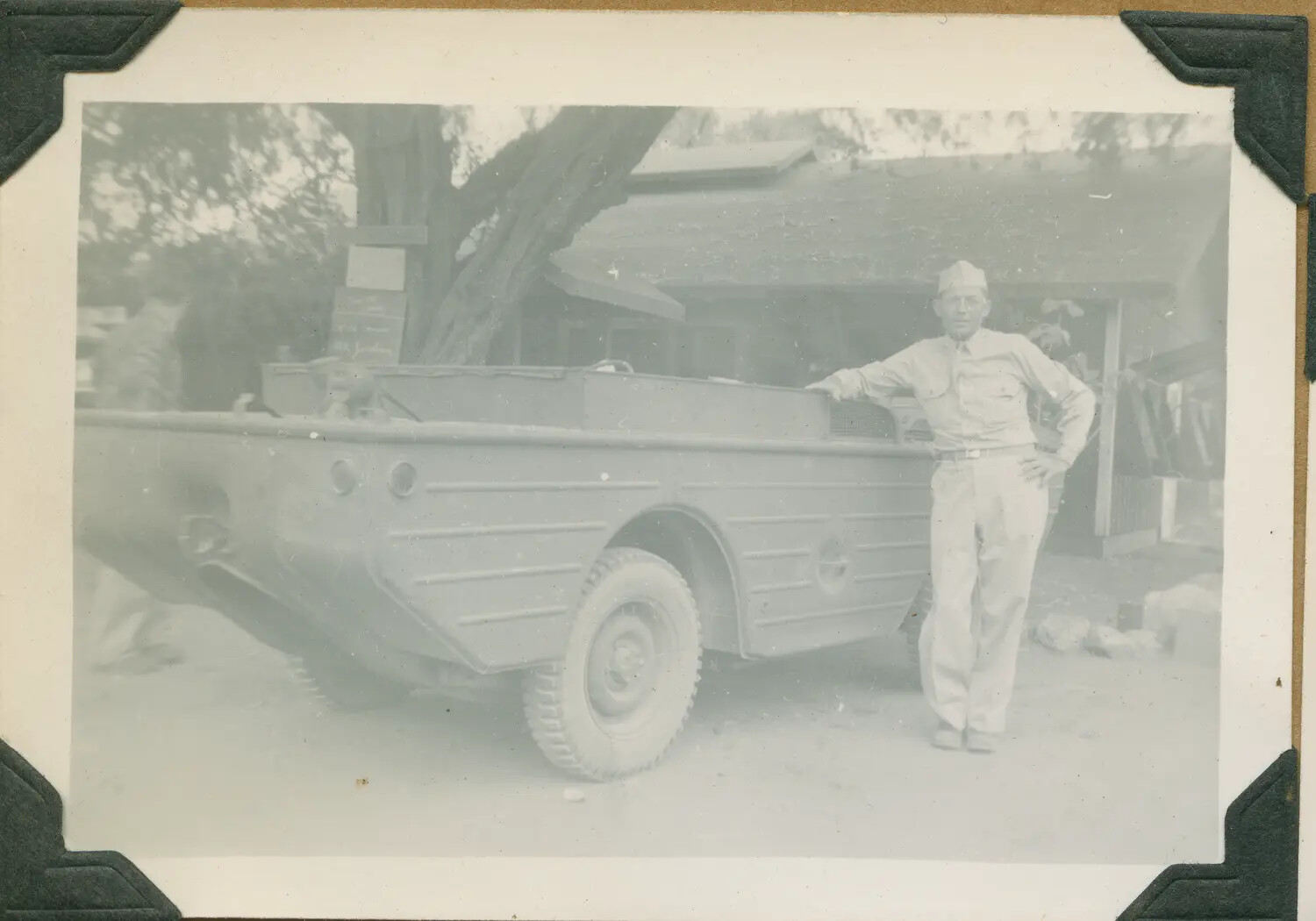 Serviceman with Ford GPA Amphibious Jeep ('Seep'), Hawaii, WWII Era