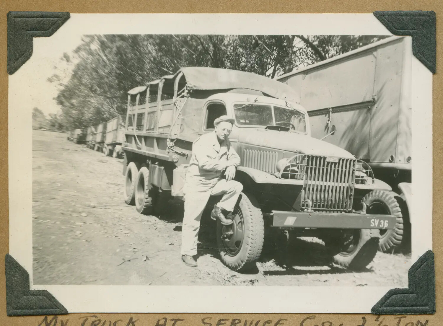 Soldier and His 2½-Ton Truck, Service Company, Hawaii, World War II Era