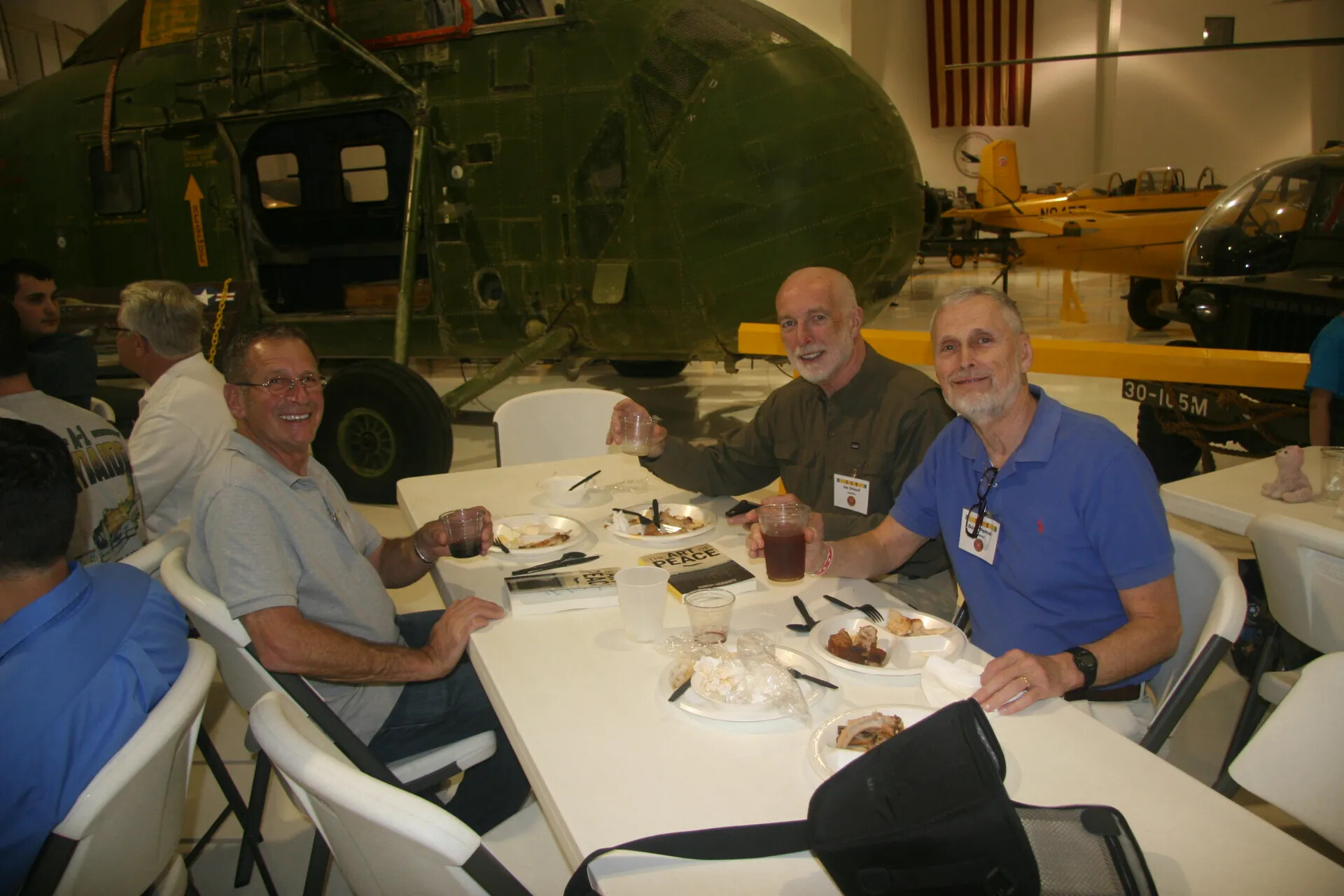 Veterans Sharing a Meal at Operation Tailwind Reunion, Aviation Museum, 2016