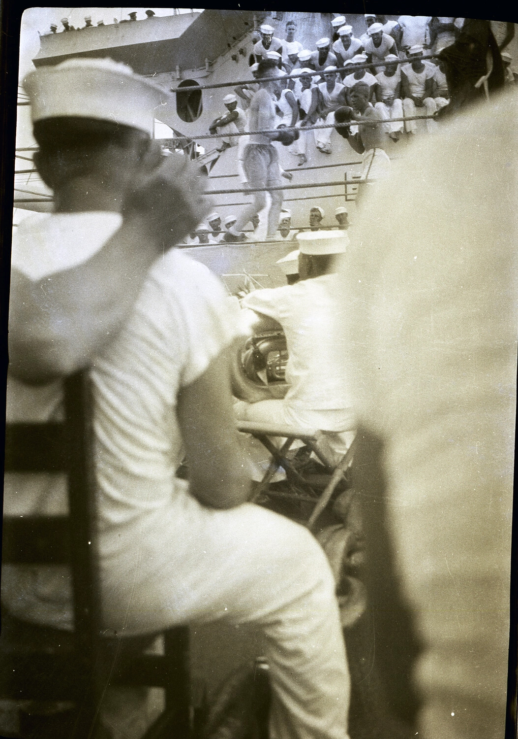 Shipboard Boxing Match, U.S. Navy Asiatic Fleet, 1930s China and Pacific Station