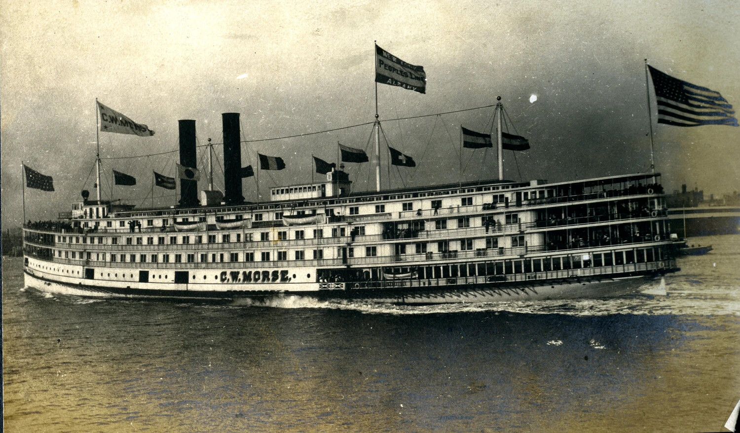Hudson River Steamboat 'C.W. Morse,' People's Line, Underway