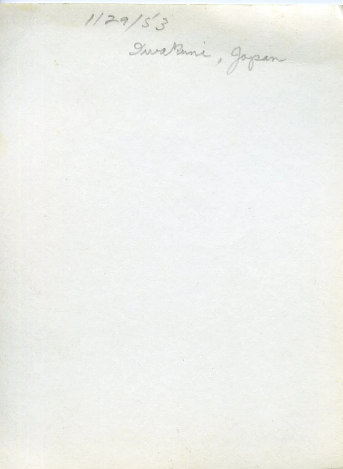 Album Caption Page - "Iwakuni, Japan, 11/29/53" (Joseph Smith / Lt. Bancroft Korean War Collection)