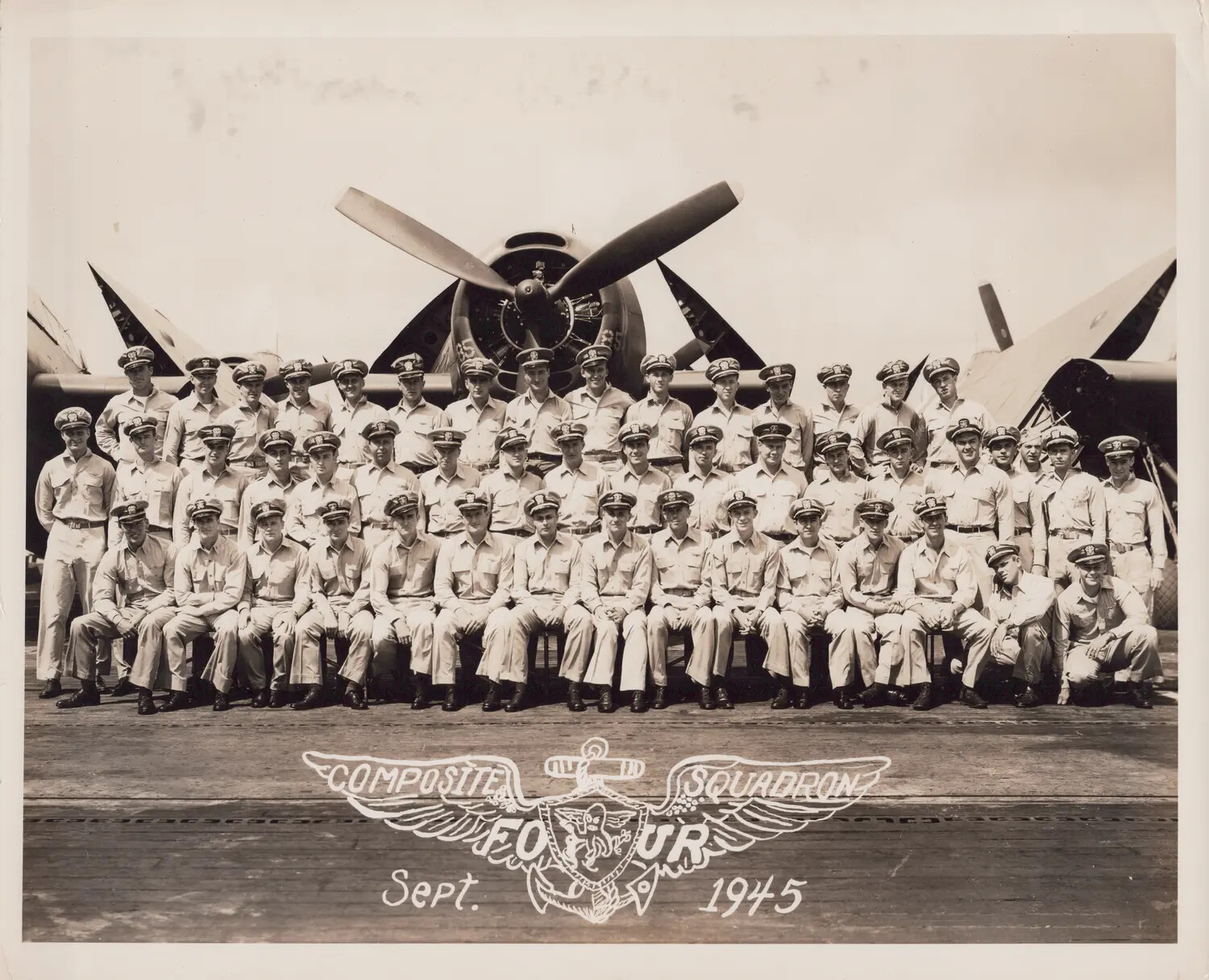 Officers of Composite Squadron Four (VC-4), September 1945
