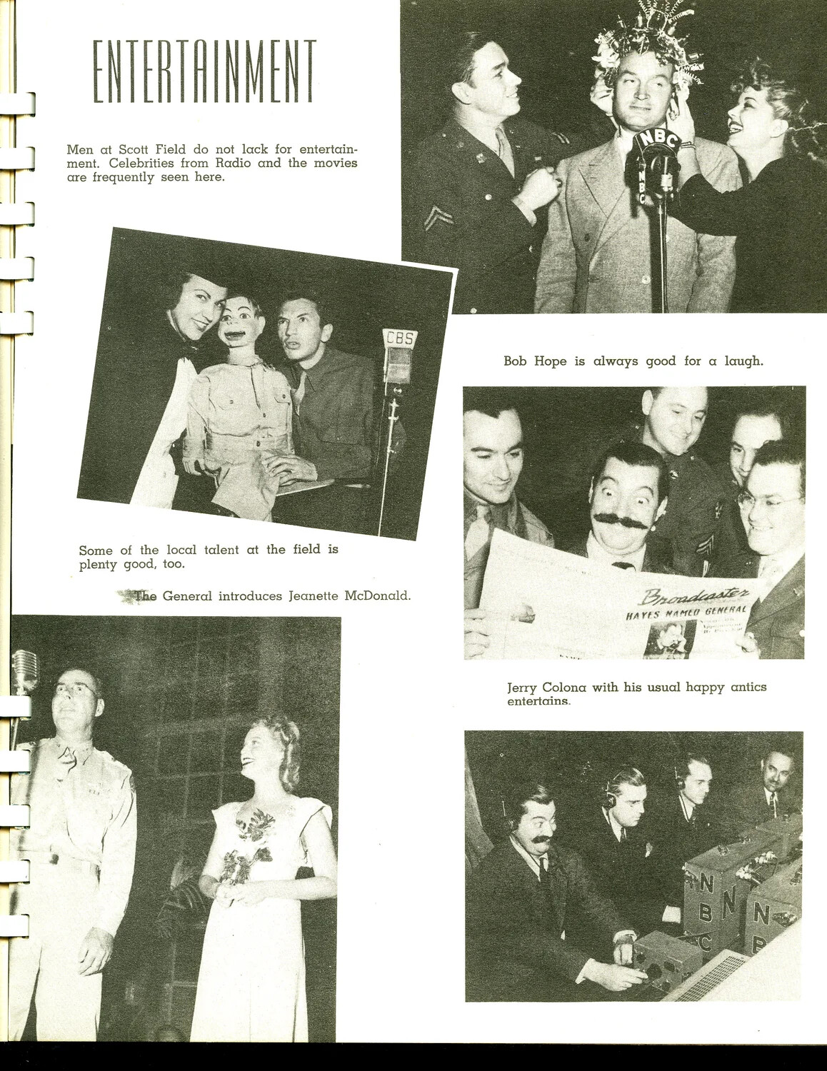 Celebrity Entertainment at Scott Field: Bob Hope, Jerry Colonna, and Jeanette MacDonald Radio Broadcasts