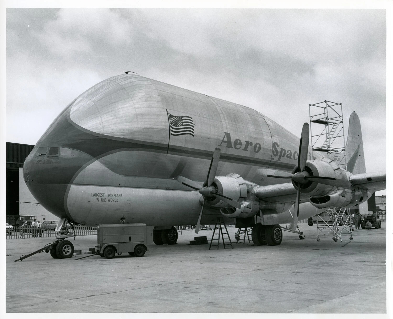 Aero Spacelines 'Guppy' Outsized Cargo Aircraft on Ramp — 'Largest Airplane in the World'