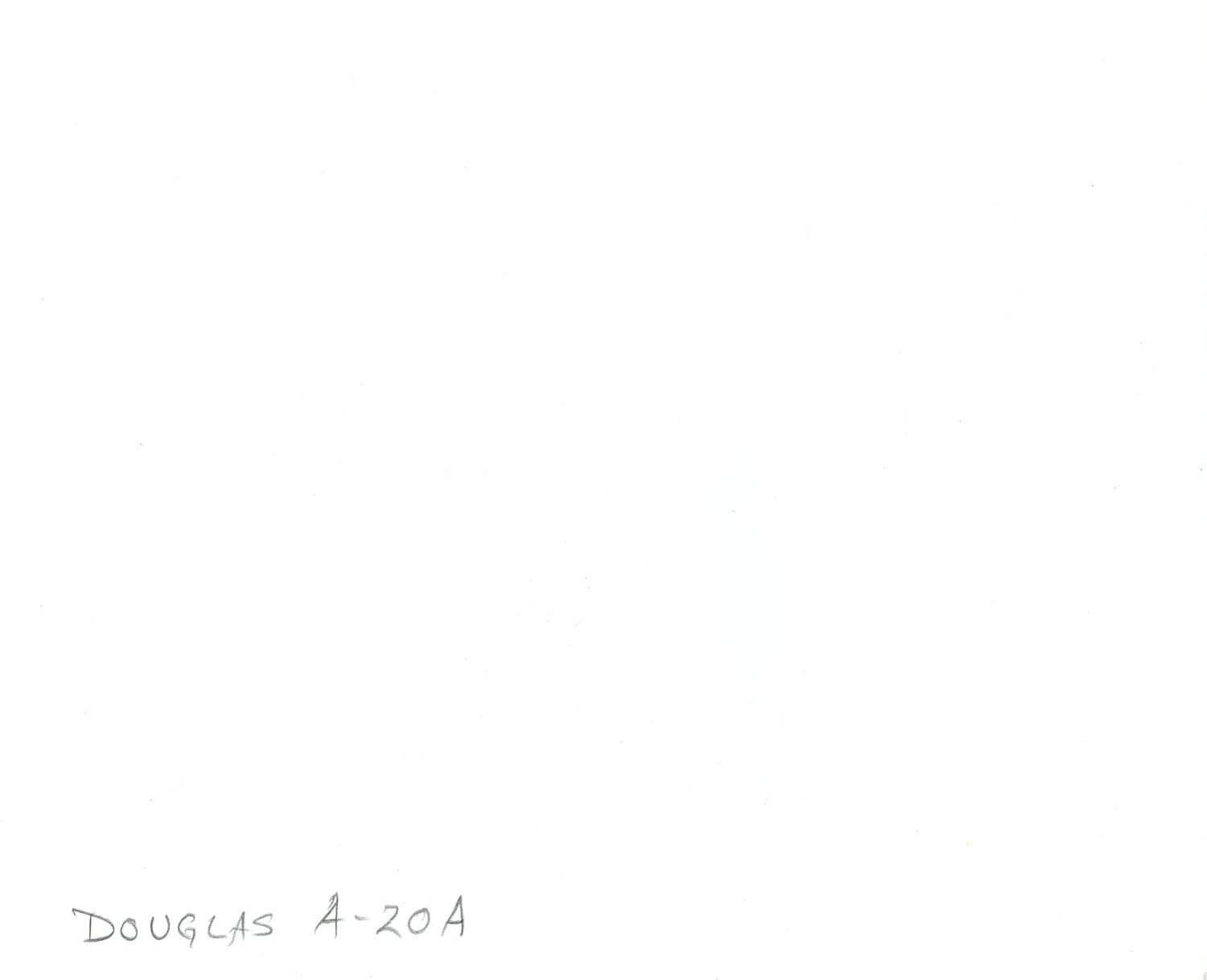 Faded Reference Photo Card Labeled 'Douglas A-20A', Aircraft Identification Collection