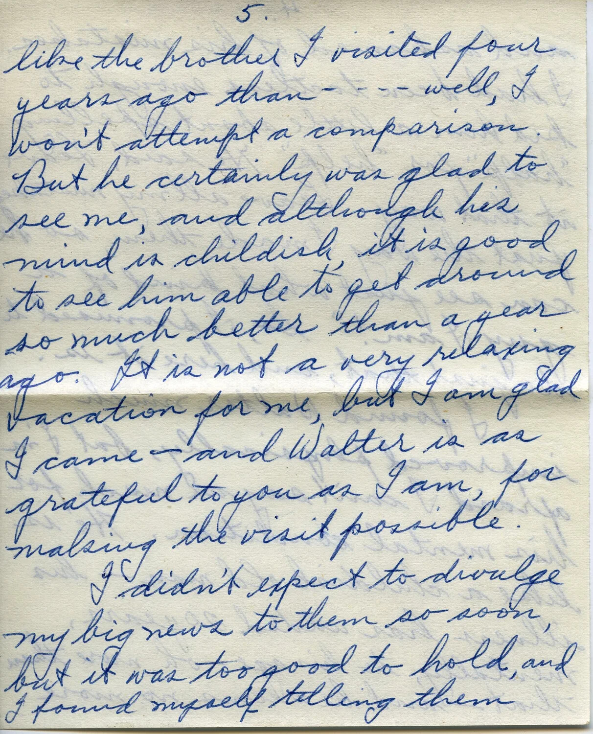Handwritten Letter, Page 5, Willis W. Wagener Correspondence Collection (WWI Era)