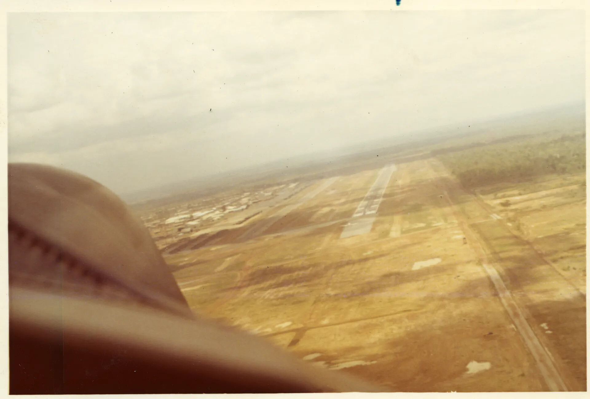 Cockpit View of Airstrip on Approach, Vietnam War Era