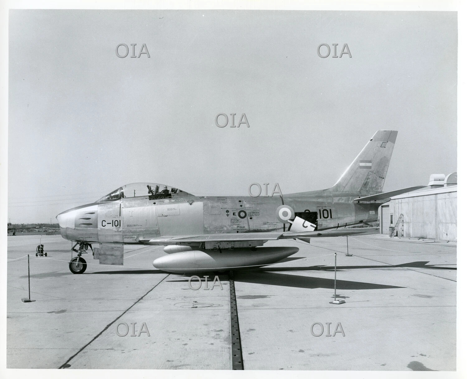 North American F-86 Sabre Jet Fighter with Foreign Air Force Markings, Fuselage Code 'C-101' (Misc. US Aircraft Collection)