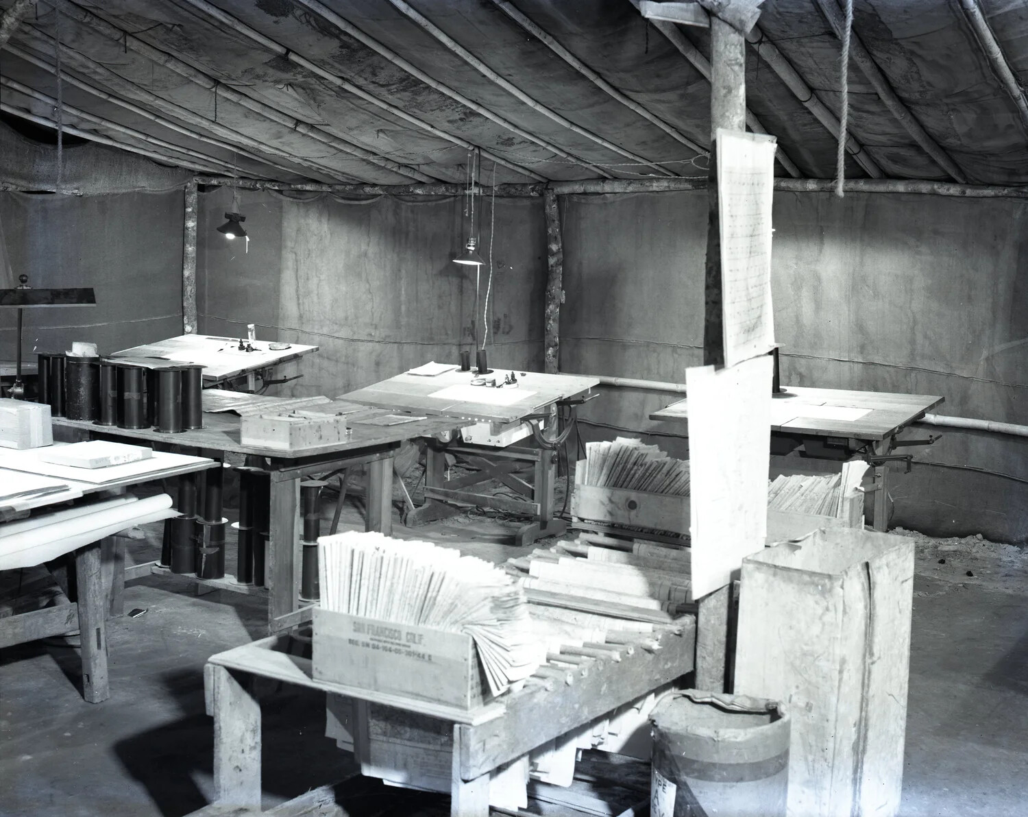 Field Map/Photo Reproduction Tent Interior, China-Burma-India Theater, WWII