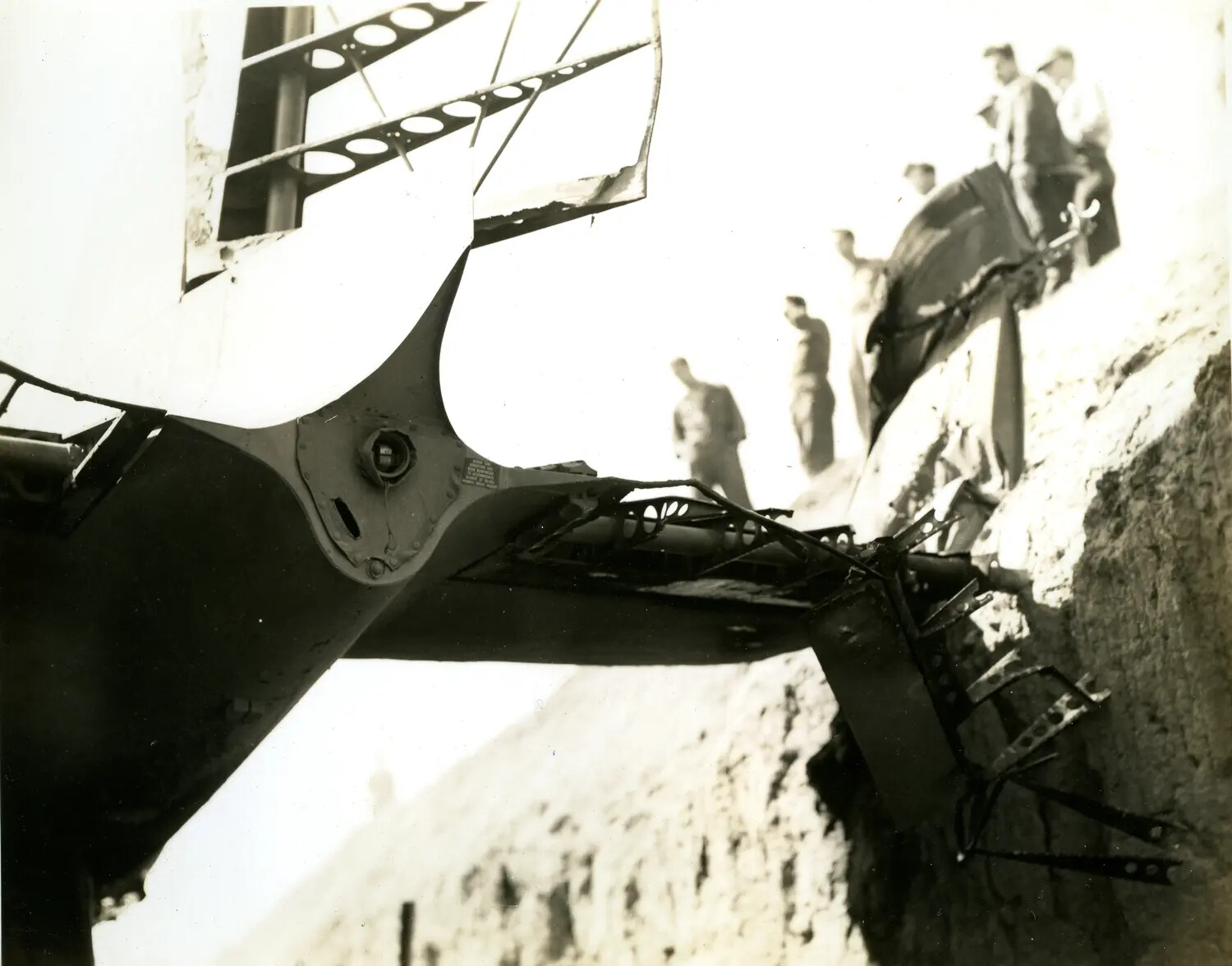 Wrecked Aircraft Propeller and Wing Structure at Crash Site, CBI Theater, WWII