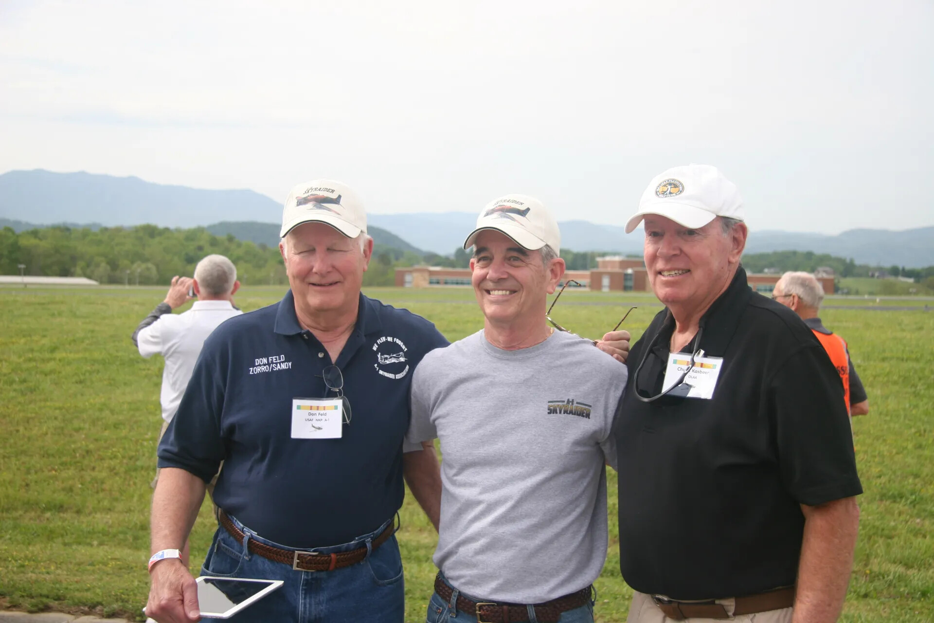 A-1 Skyraider Association Reunion Attendees, Group Portrait at Airfield