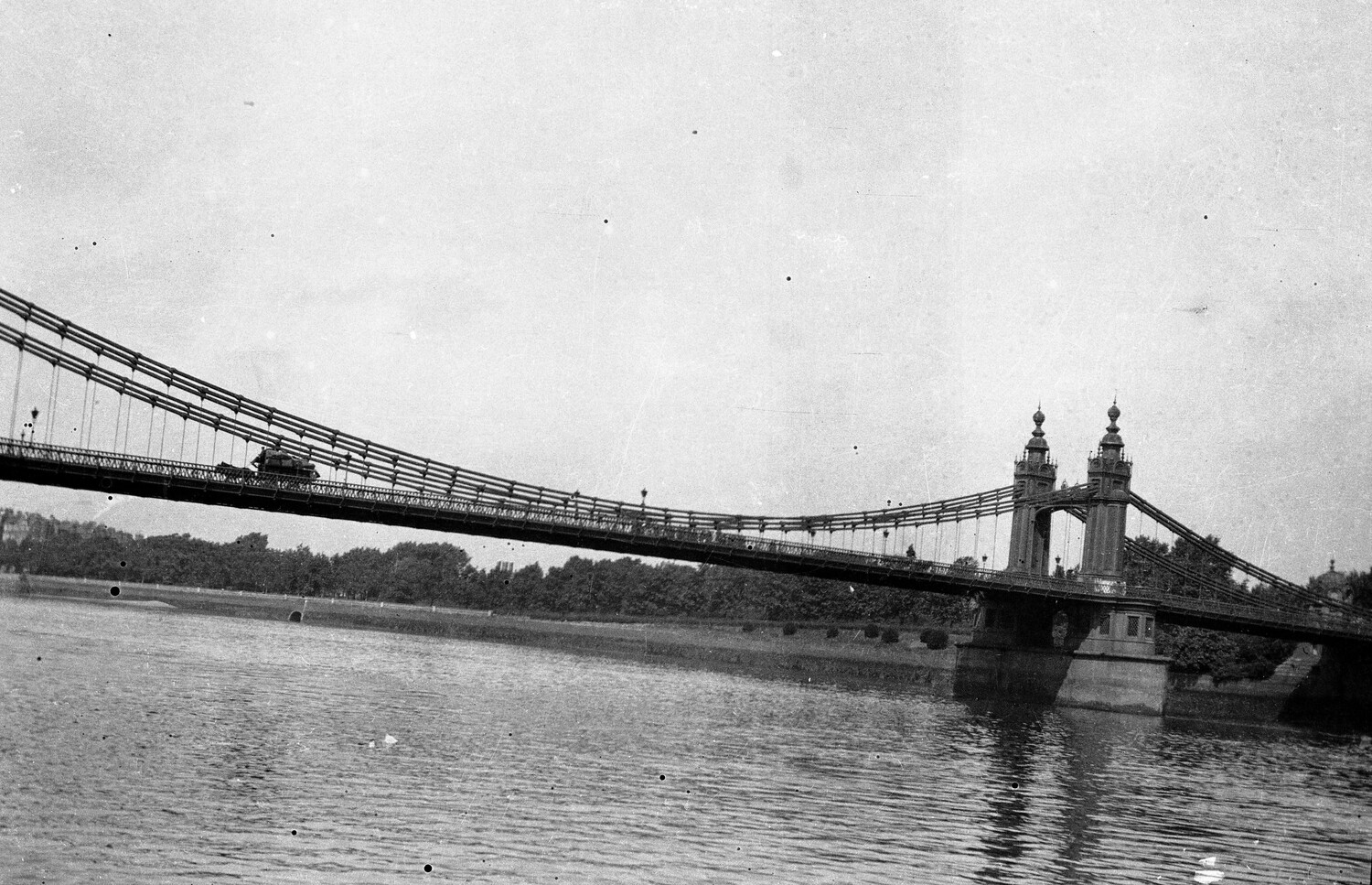 Hammersmith Bridge, River Thames, London, England -- World War I Era