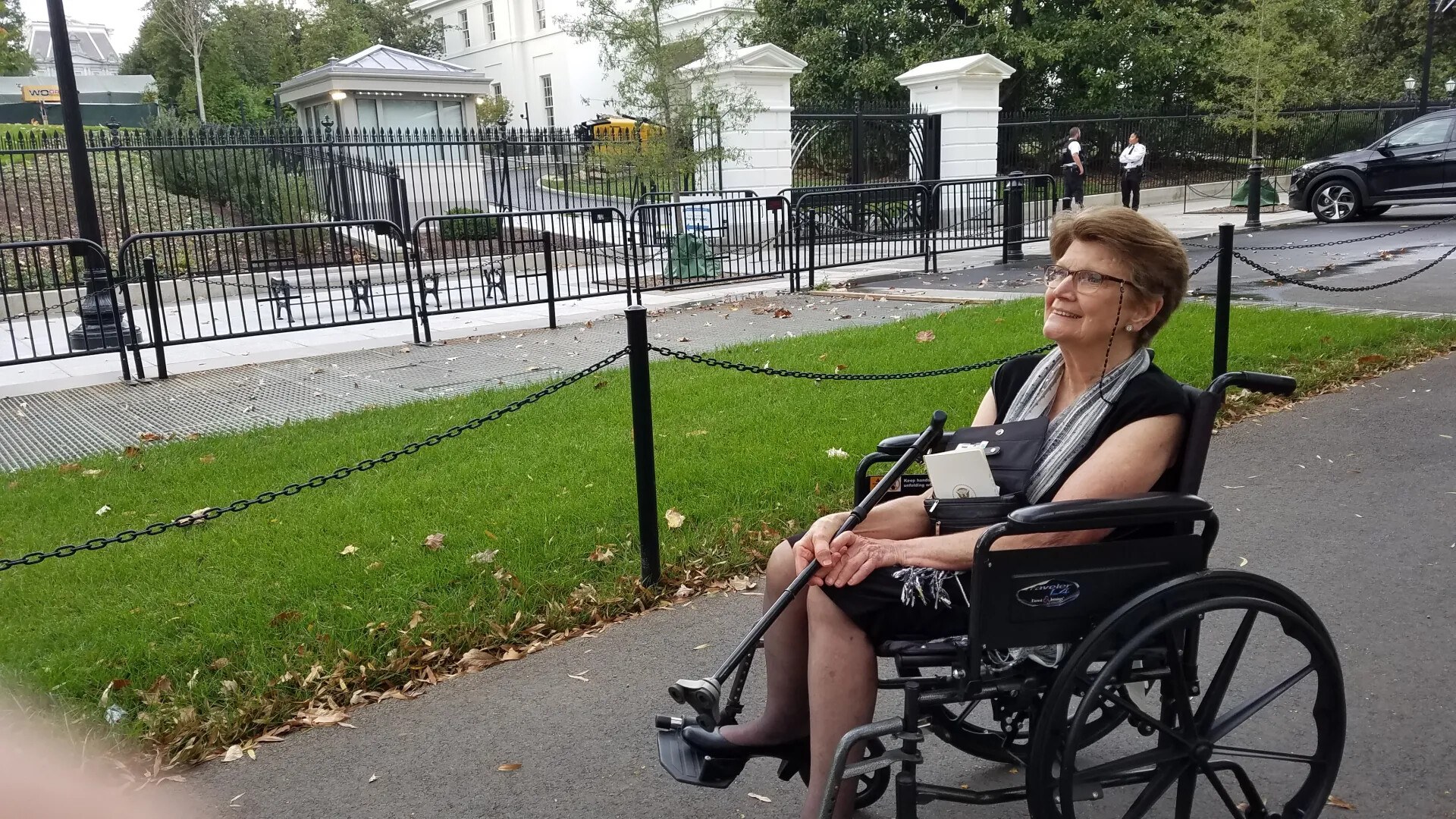 Woman in Wheelchair on White House Grounds, Medal of Honor Ceremony Day, October 23, 2017