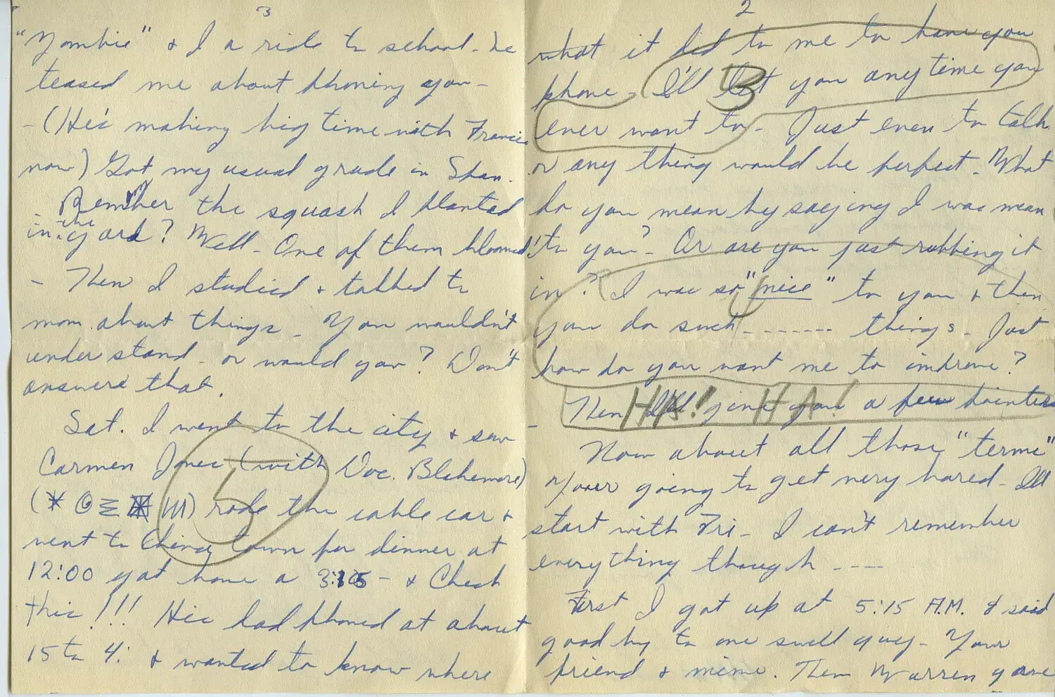 Handwritten Personal Letter, Pages 2-3 - WWII-Era 'Moon' Correspondence Collection