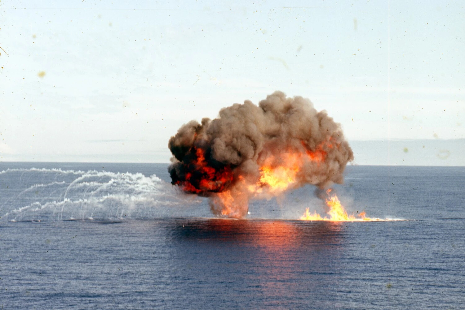 Fuel Fireball and Smoke Plume from Target Destruction, USS Ticonderoga Weapons Exercise Series