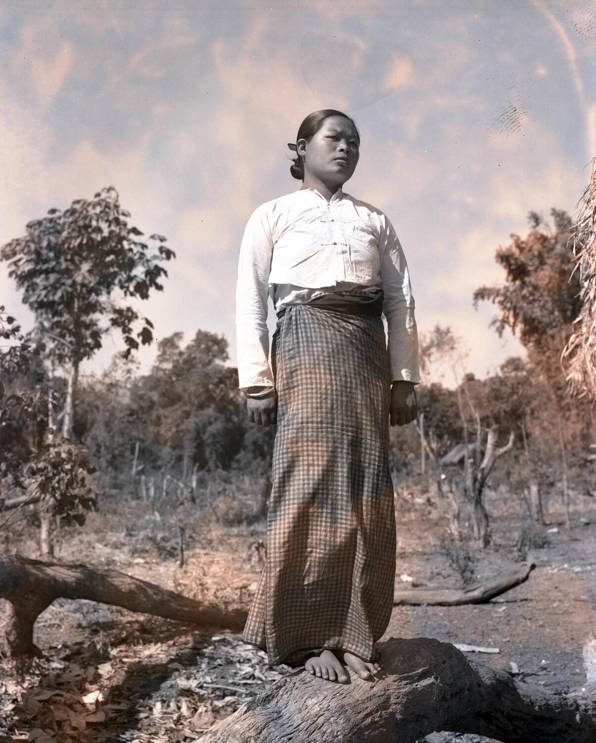 Portrait of a Local Woman in Traditional Dress, China-Burma-India Theater, WWII Kotec Collection