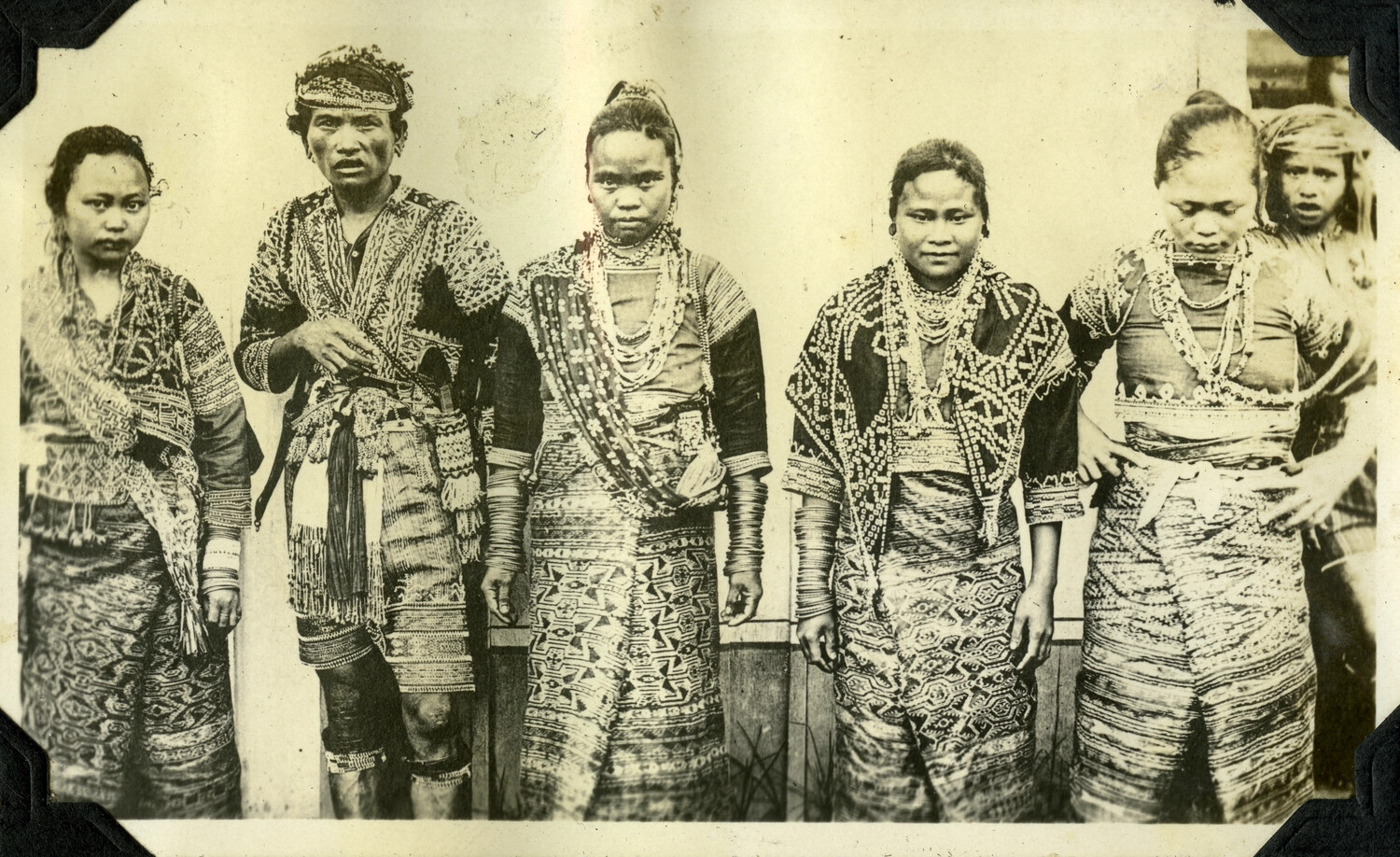 Group Portrait of Bagobo Individuals in Traditional Beaded Dress, Mindanao, Philippines, Early 20th Century