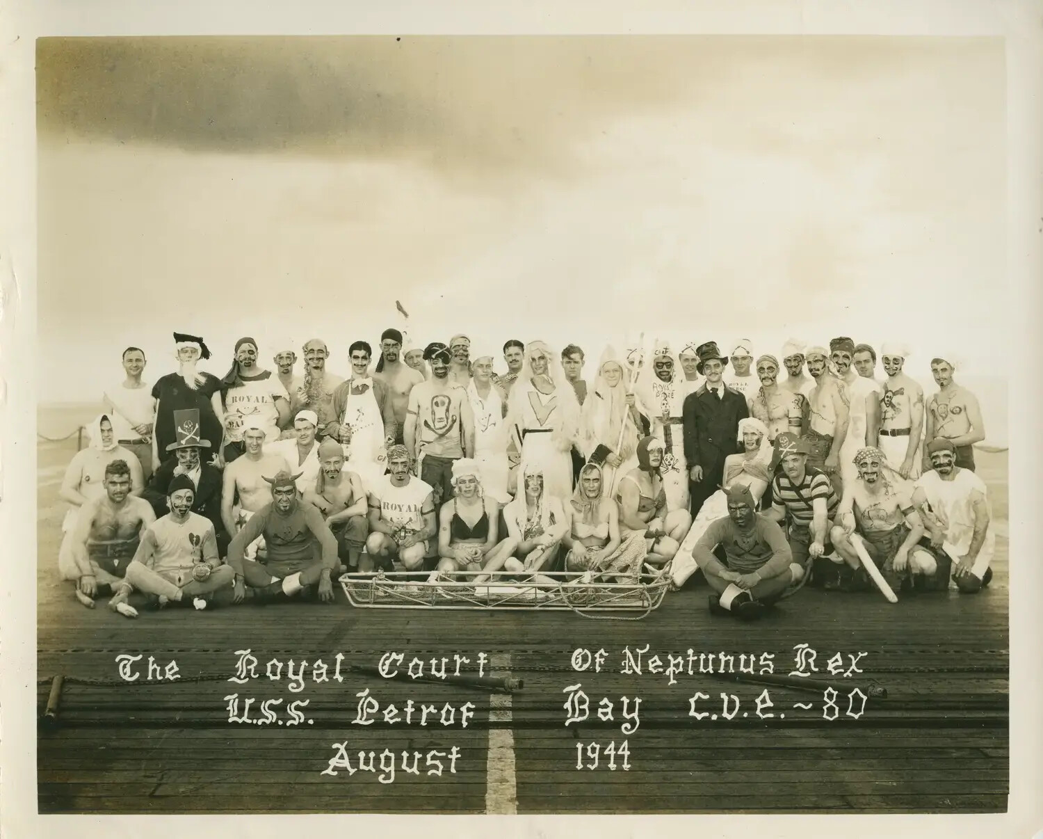The Royal Court of Neptunus Rex, USS Petrof Bay (CVE-80), August 1944