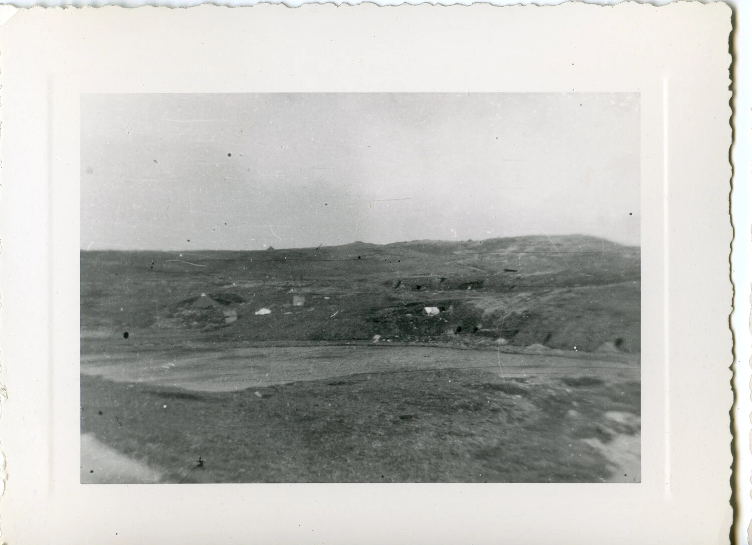 Distant View of Military Encampment in Aleutian Valley, World War II