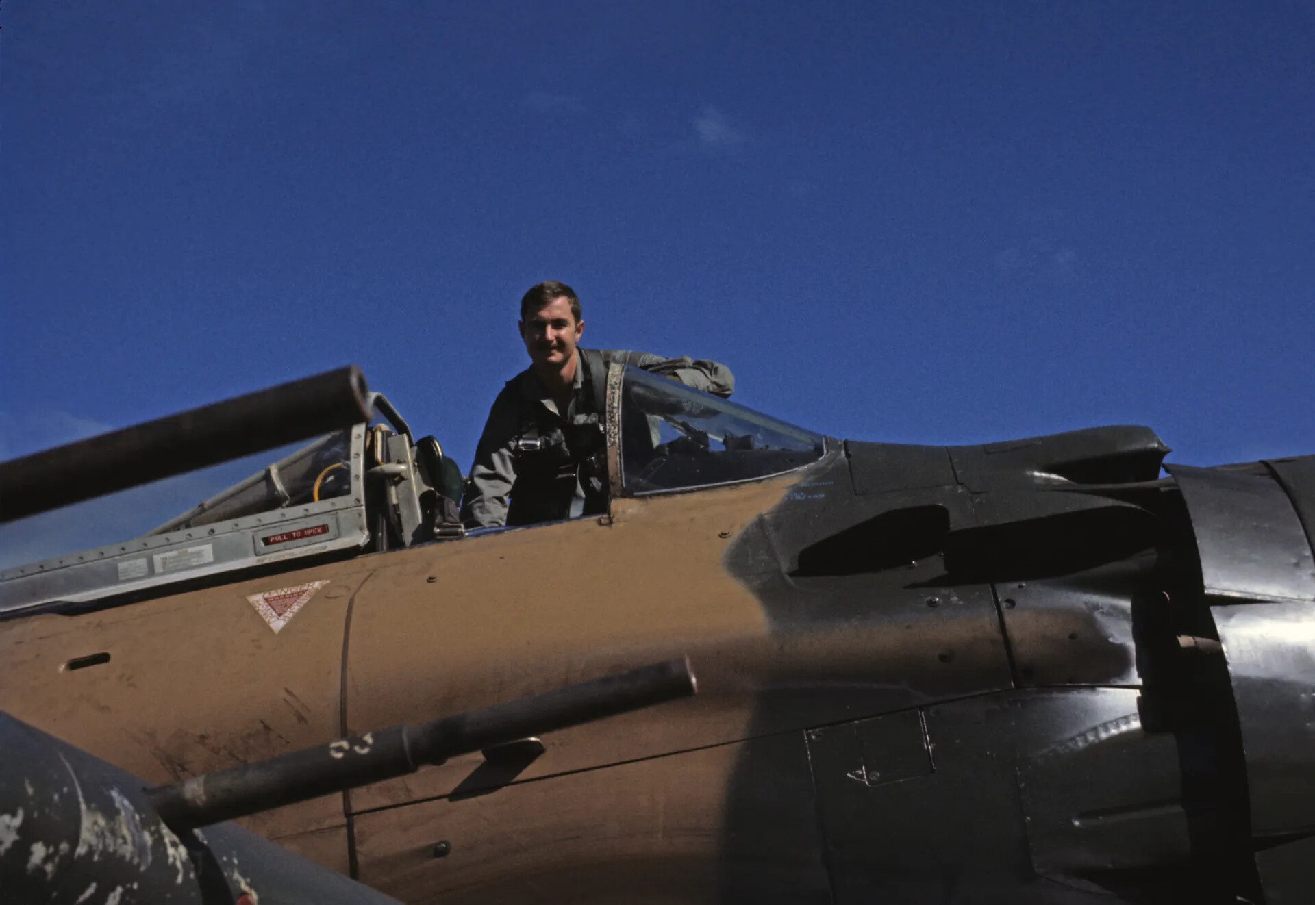 USAF Pilot in A-1 Skyraider Cockpit, Don Engebretsen Slide Collection