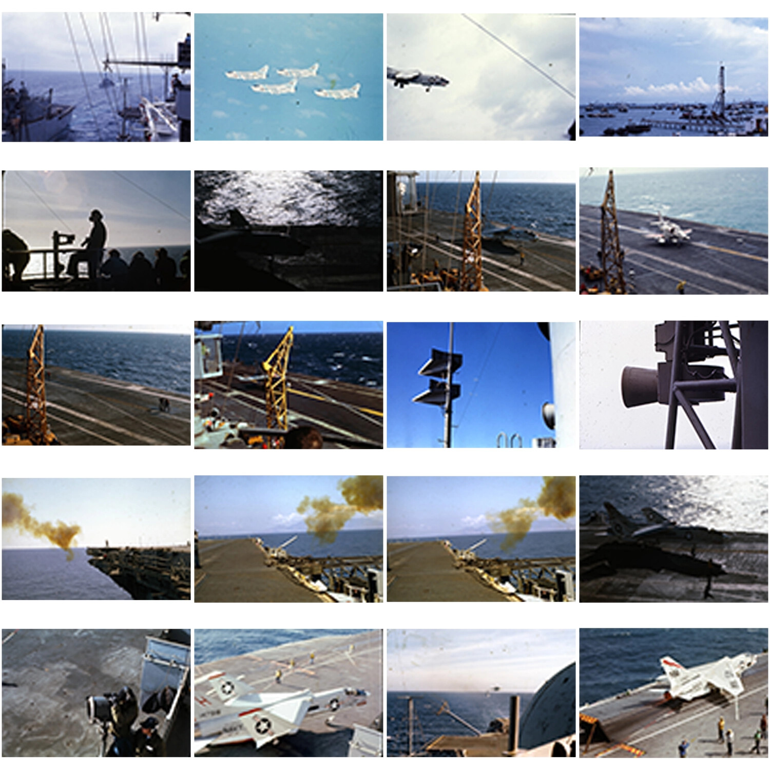 Contact Sheet: USS Ticonderoga Flight Deck Operations, Vietnam War Era Color Slides