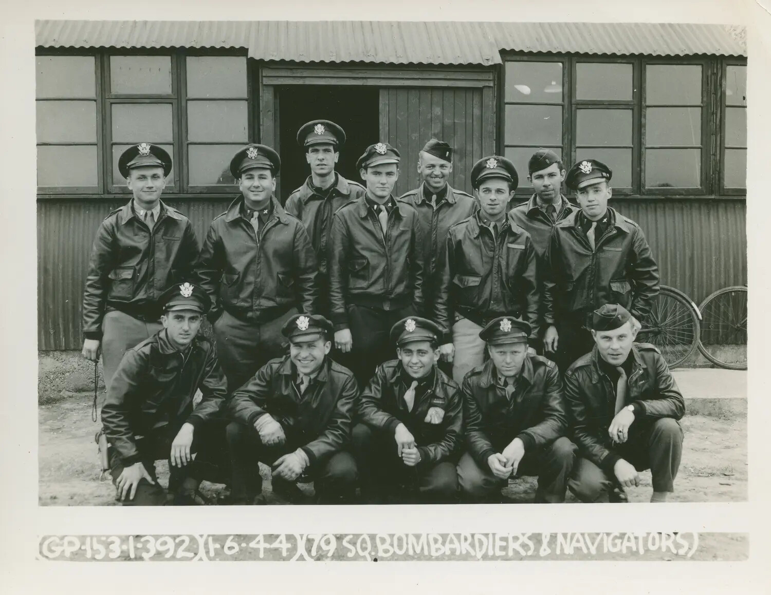 Group Portrait, Bombardiers and Navigators, 392nd Bombardment Group, 1 June 1944
