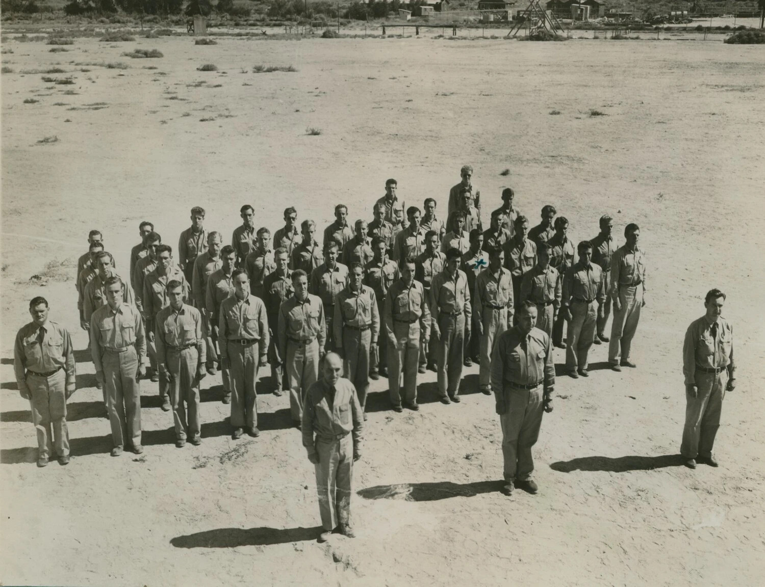 Military Formation Photograph, Training Squadron at a Desert Airfield/Base, Pat McAleer Collection