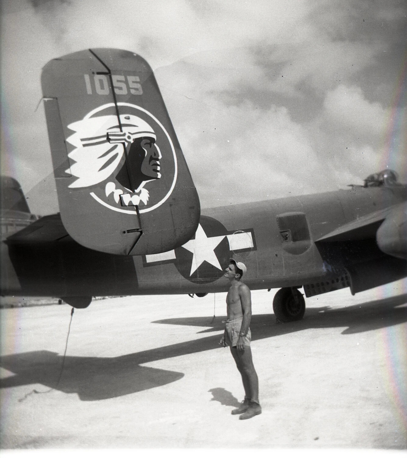 B-25 Mitchell Bomber '1055' with Air Apache Insignia, Ie Shima, 1945