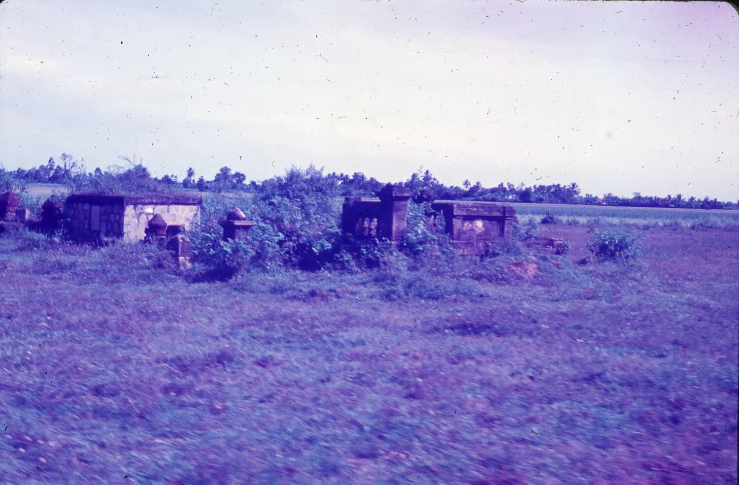 Rural Vietnamese Burial Tombs in Field, Countryside Near 3rd TFW Base — 1965