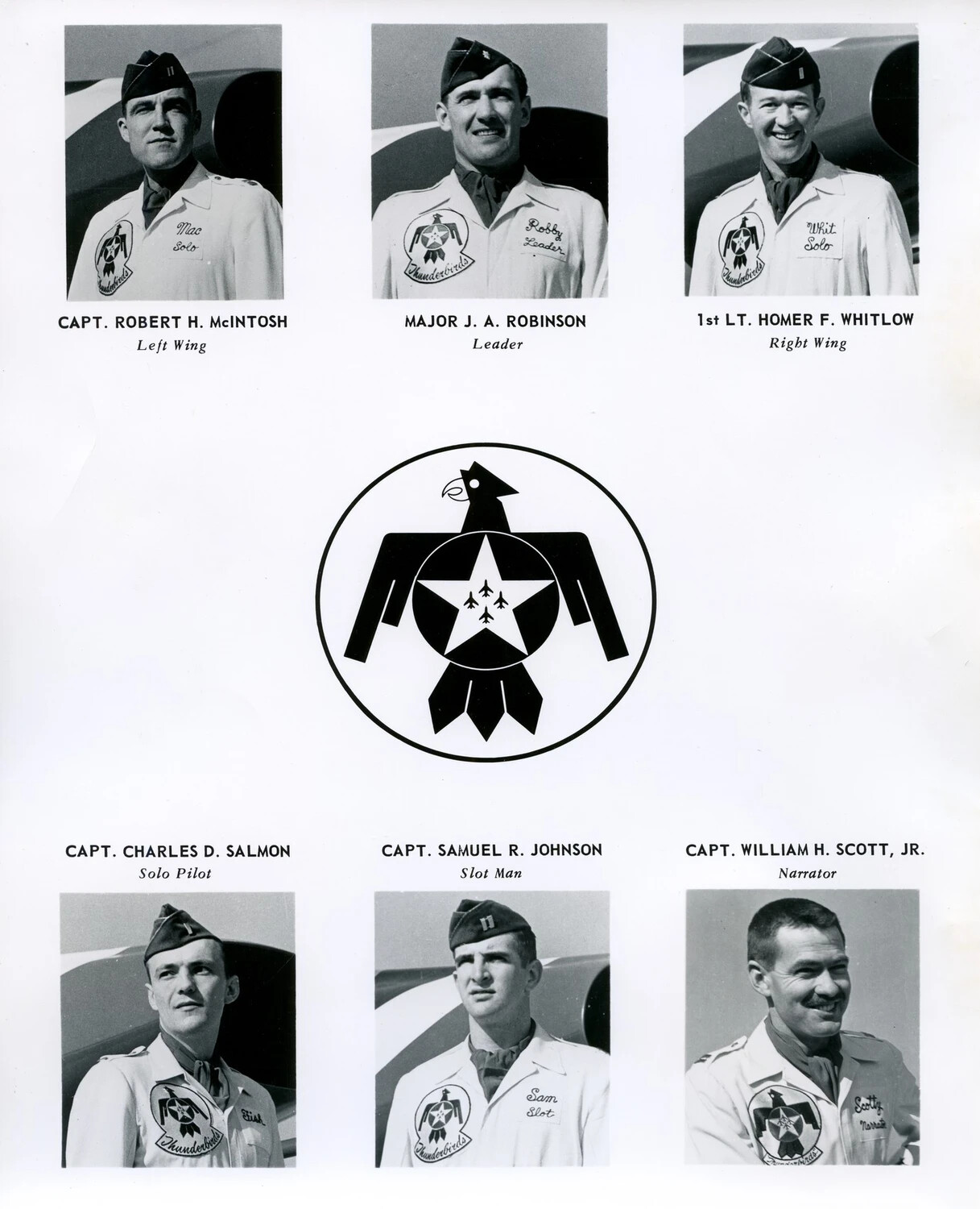 USAF Thunderbirds Pilot Roster Page, Souvenir Booklet