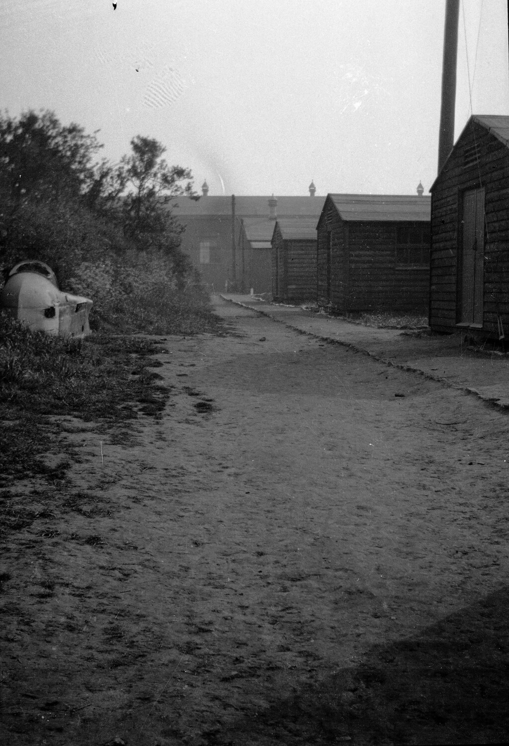 Dirt Path Through Wooden Barracks Huts, WWI-Era Military Camp - Scott Field/England Collection